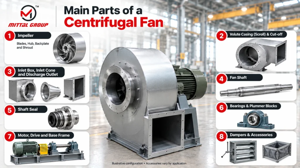 Main Parts of a Centrifugal Fan